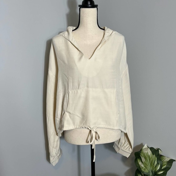Urban Outfitters Tops - Lumiére | Urban Outfitters NWT lightweight hoodie cream sz L